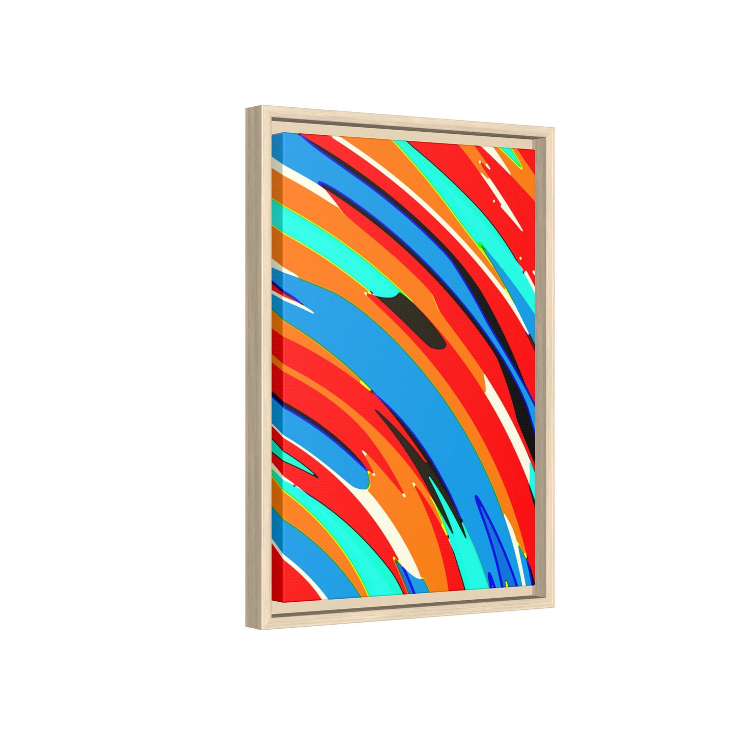 Abstract Rainbow Swirl Arc - Framed Canvas