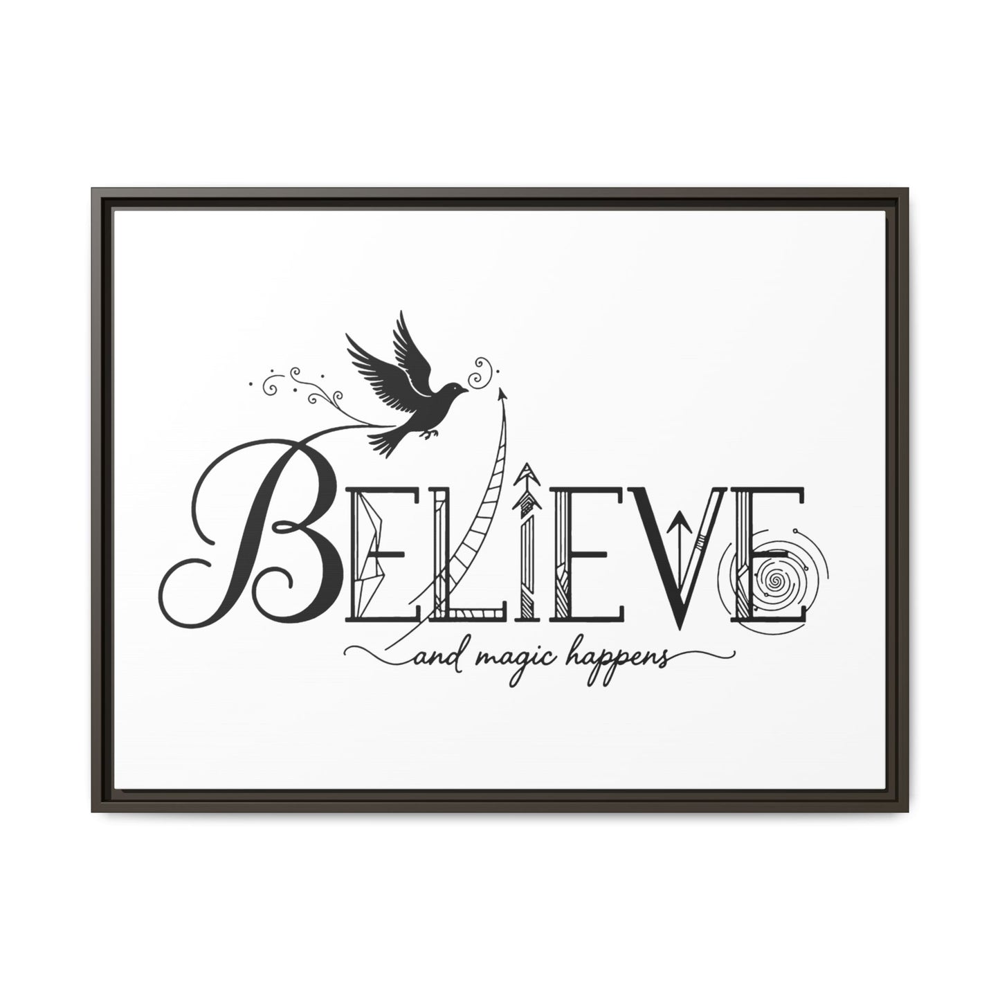 Believe and Magic Happens - Framed Canvas
