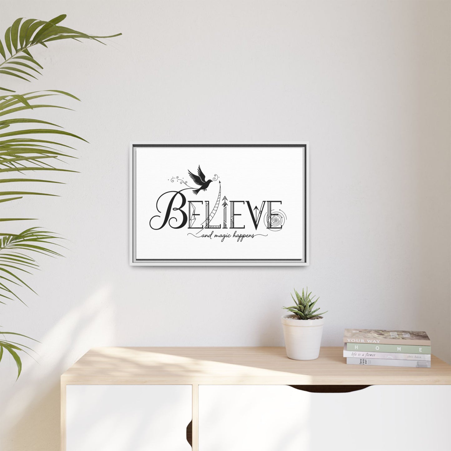 Believe and Magic Happens - Framed Canvas