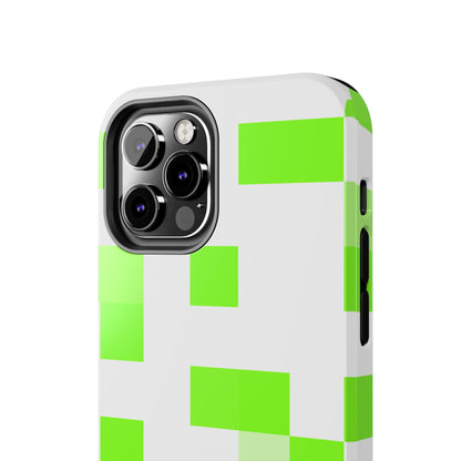 Lime Green Pixel Grid - Phone Case