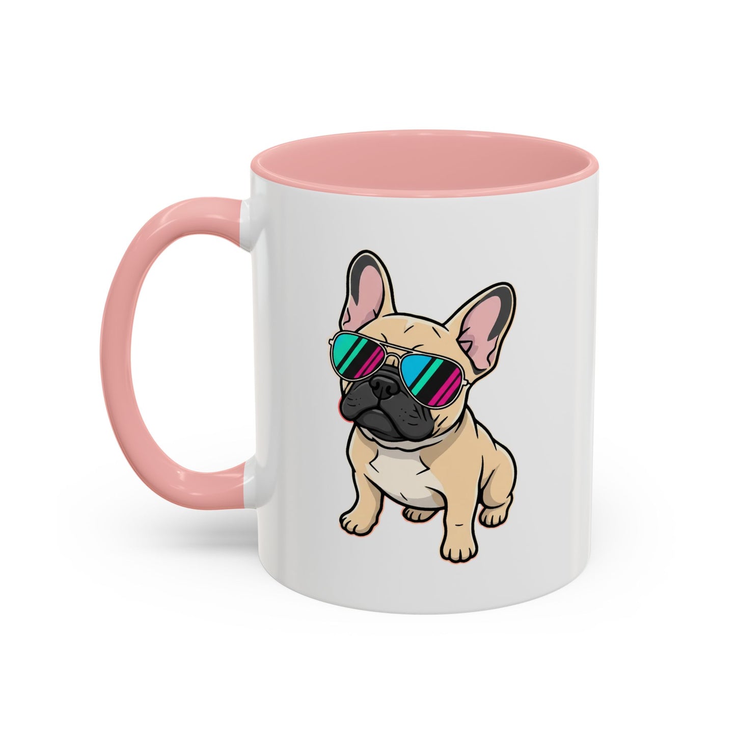 French Bulldog with Sunglasses - Color Accent Mug