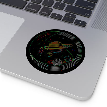 Galactic Round Vinyl Stickers, Space Decor, Laptop Stickers, Cosmic Gift, Astronaut Theme, Unique Space Art