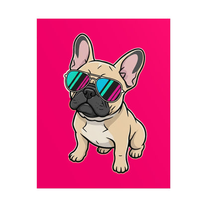 French Bulldog with Sunglasses - Poster