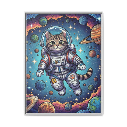 Astronaut Cat - Framed Canvas