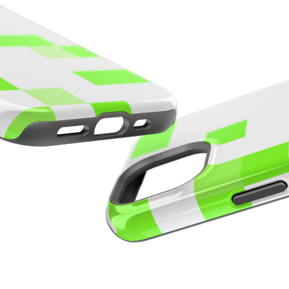 Lime Green Pixel Grid - Magnetic Phone Case