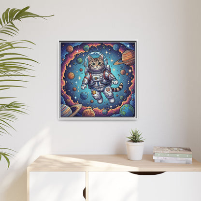 Astronaut Cat - Framed Canvas