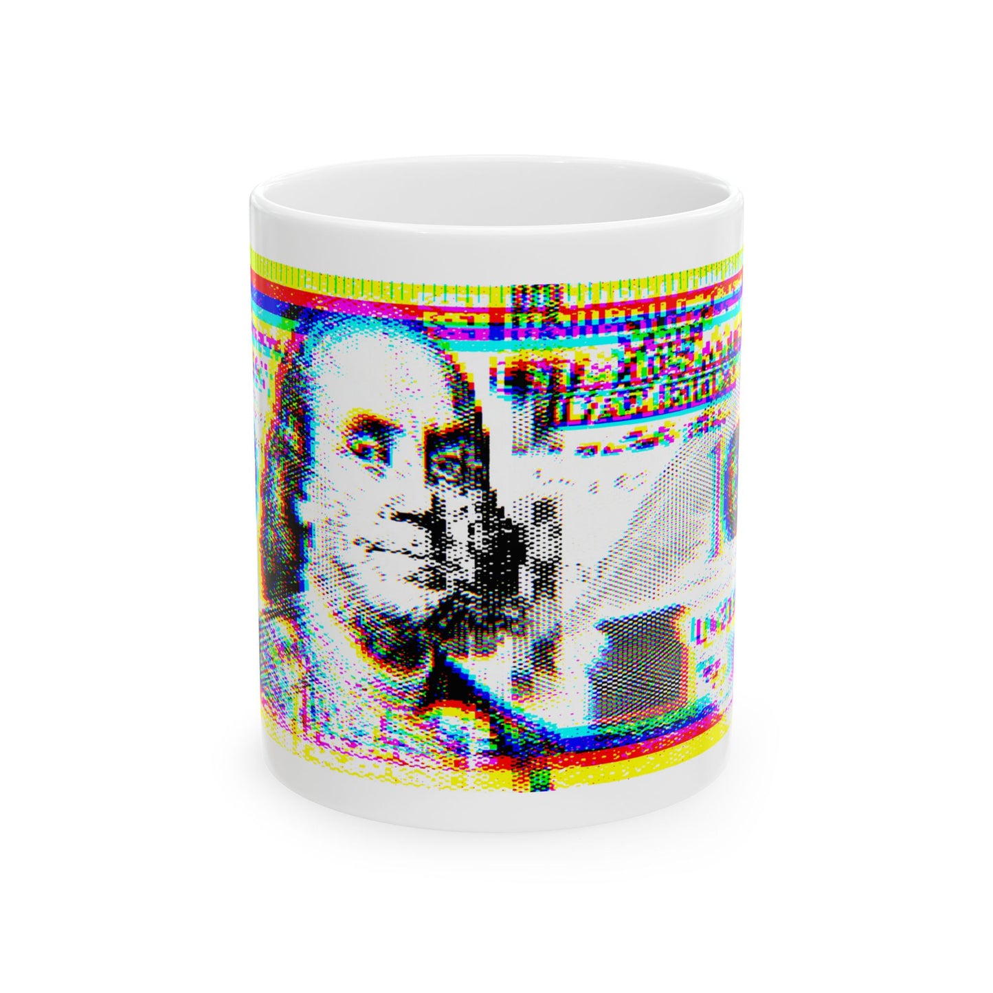 100 Dollars Bill - Neon Color Explosion - Mug