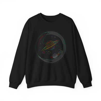 Cosmic Sweatshirt - Unisex Heavy Blend Crewneck, Space Lover Gift, Planetary Design, Unique Fashion, Cozy Astronomy Apparel