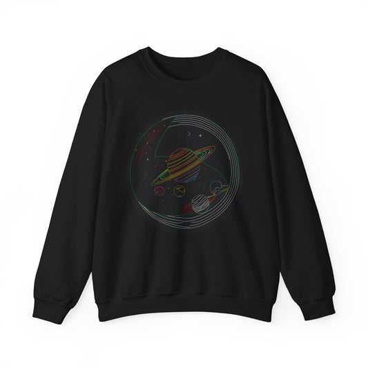 Cosmic Sweatshirt - Unisex Heavy Blend Crewneck, Space Lover Gift, Planetary Design, Unique Fashion, Cozy Astronomy Apparel