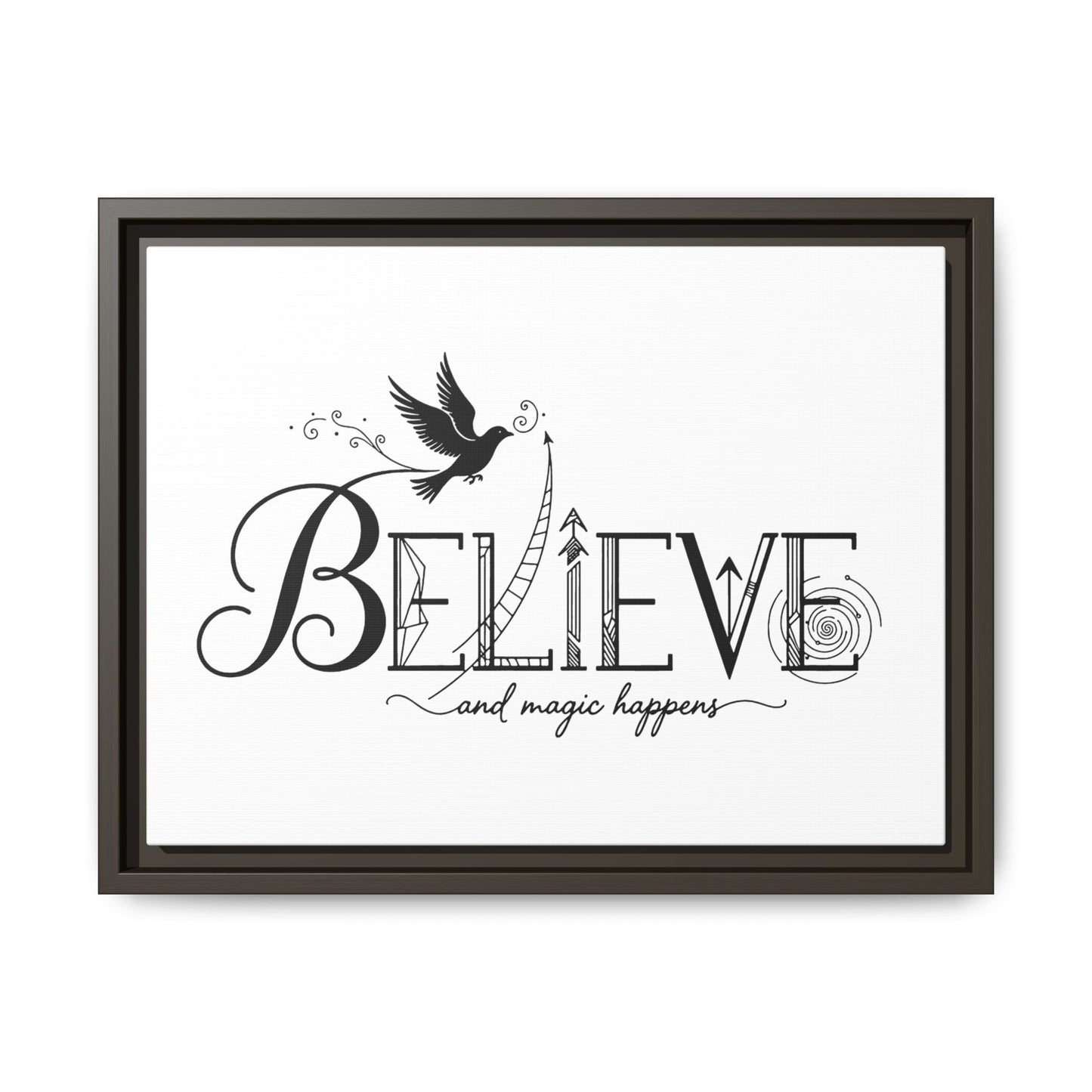 Believe and Magic Happens - Framed Canvas
