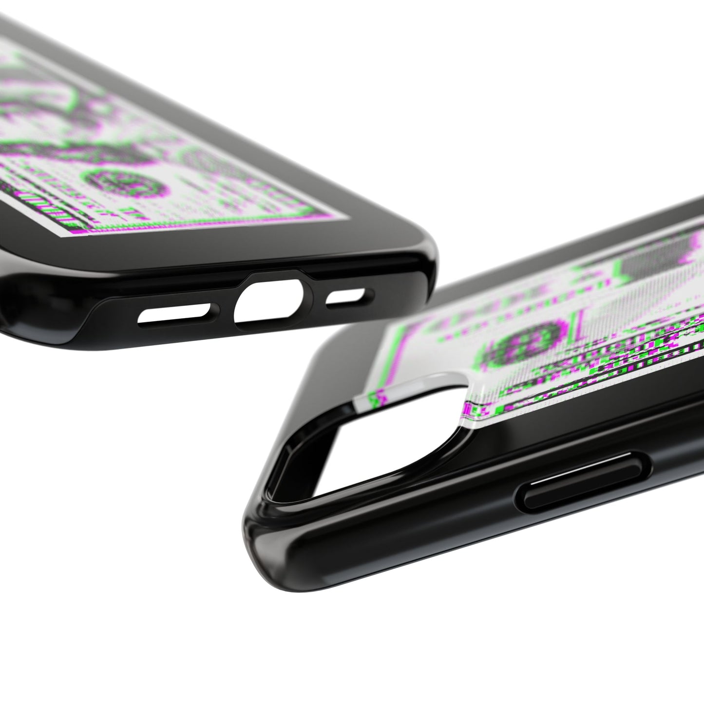 100 Dollars Bill - Green/Magenta Glitch - Phone Case