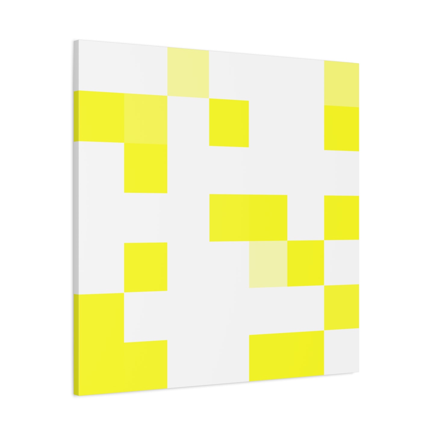 Yellow Pixel Grid - Canvas