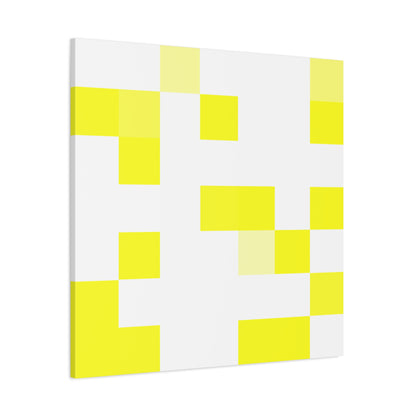 Yellow Pixel Grid - Canvas