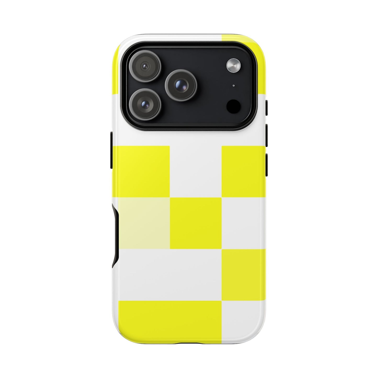 Yellow Pixel Grid - Phone Case