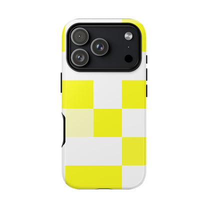 Yellow Pixel Grid - Phone Case