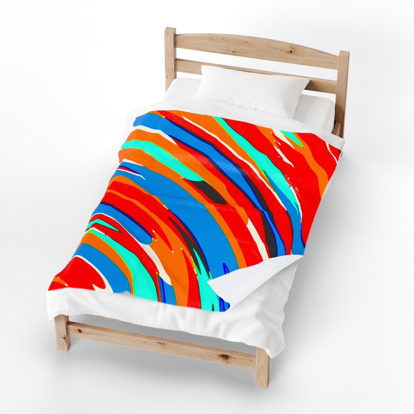Abstract Rainbow Swirl Arc - Plush Blanket