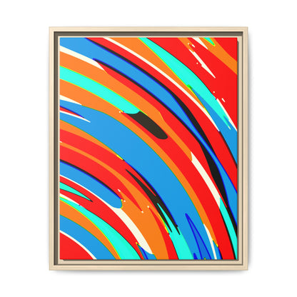 Abstract Rainbow Swirl Arc - Framed Canvas