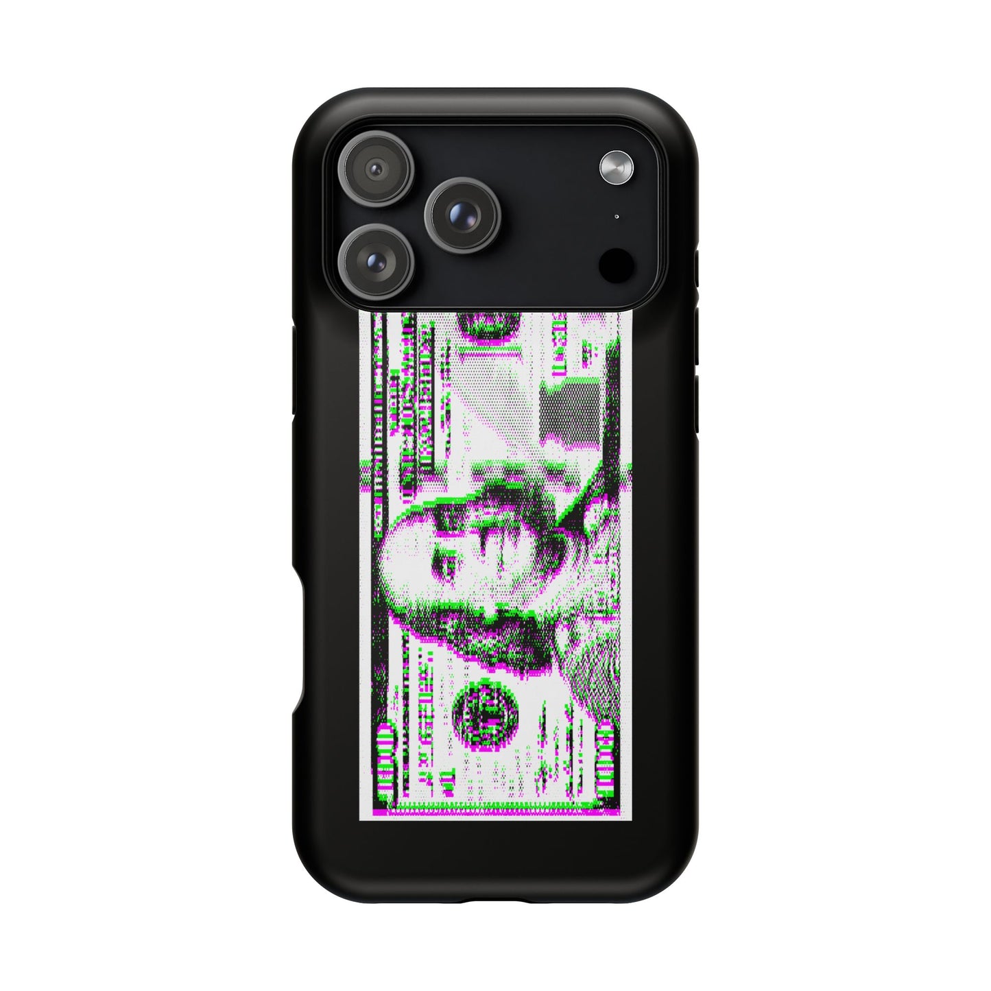 100 Dollars Bill - Green/Magenta Glitch - Magnetic Phone Case