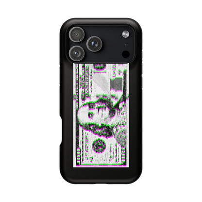 100 Dollars Bill - Green/Magenta Glitch - Magnetic Phone Case