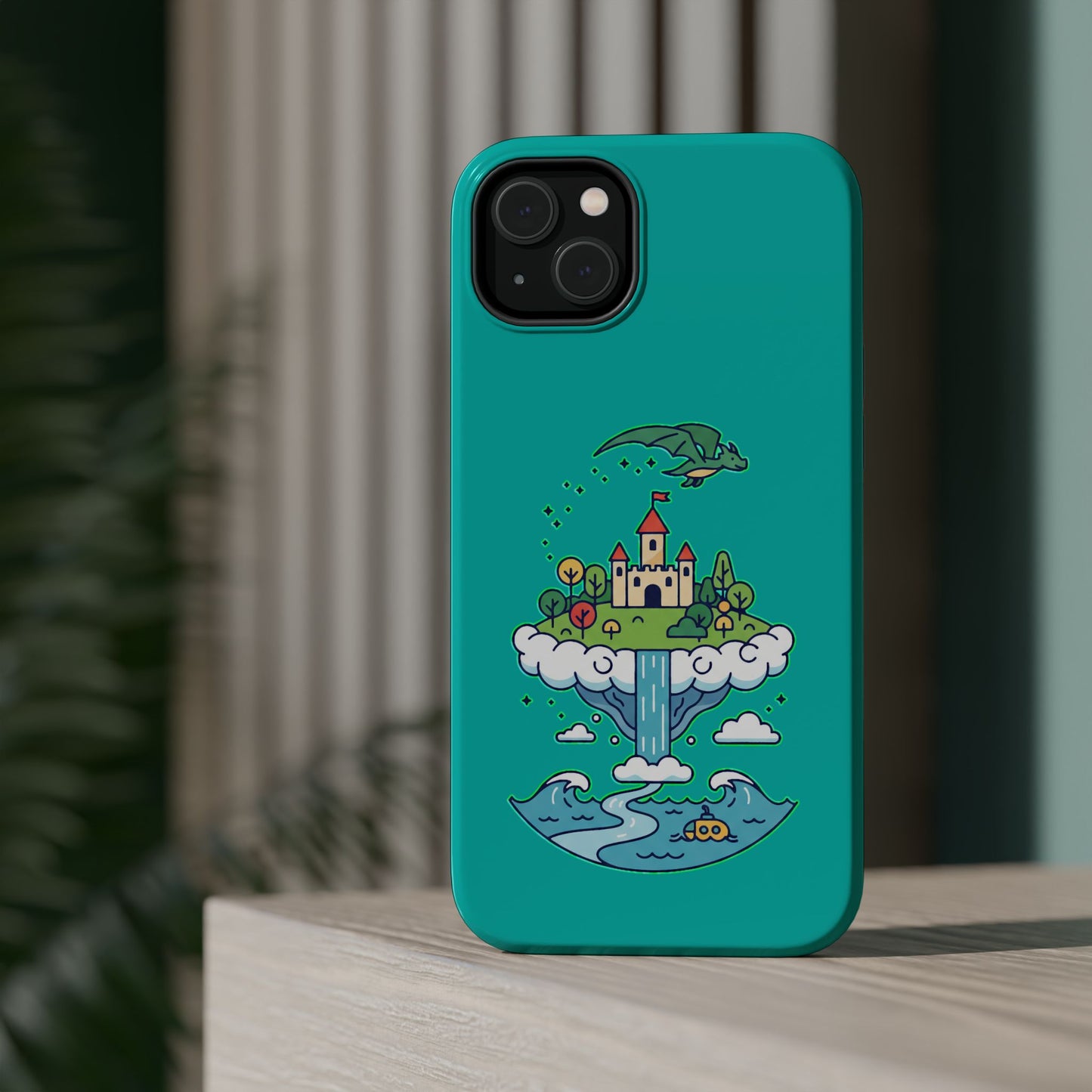 Floating Castle Dragon - Magical Fantasy Island - Magnetic Phone Case
