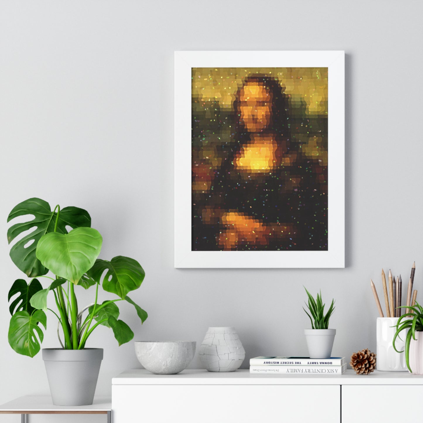 Pixel Muse — Silent Smile - Framed Poster