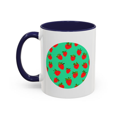 Strawberry Pattern - Color Accent Mug