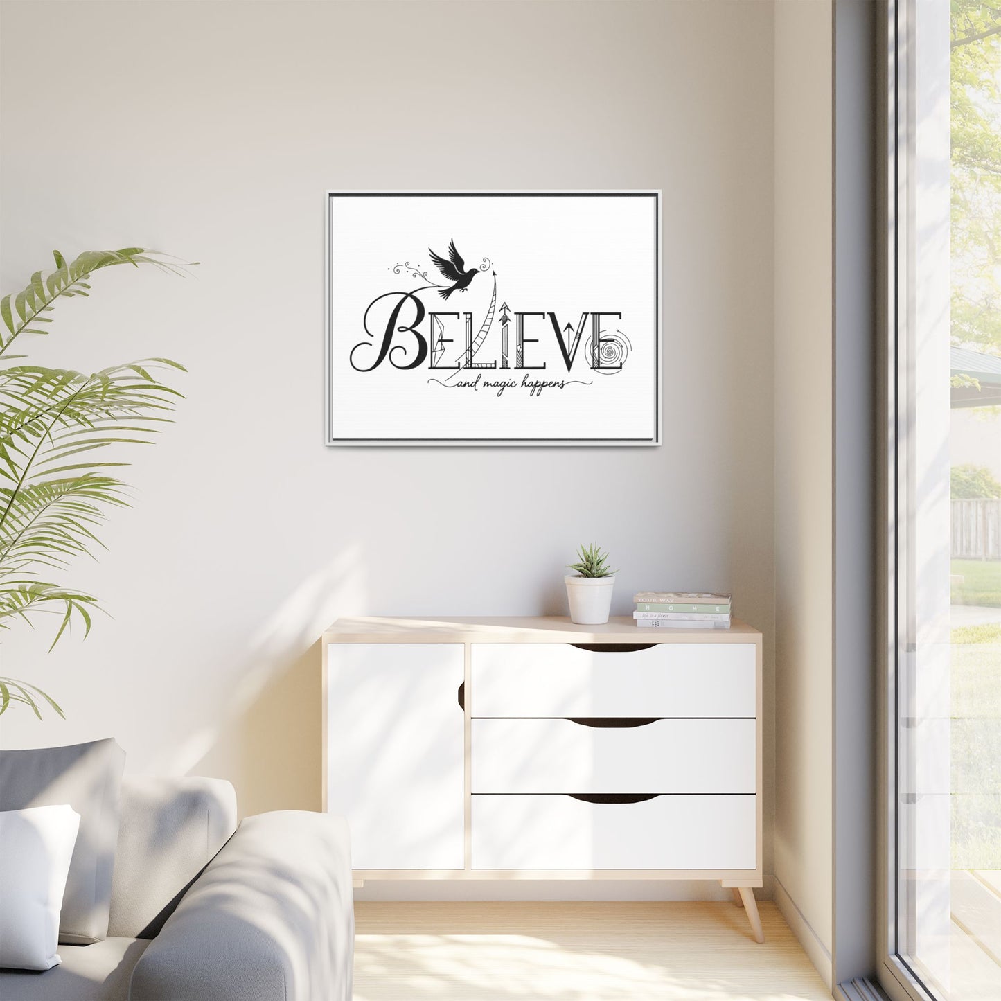 Believe and Magic Happens - Framed Canvas