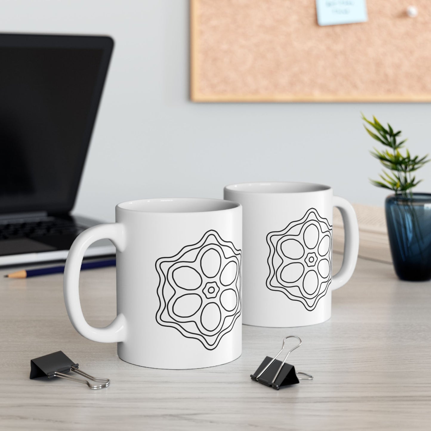 Elegant Monochrome Ceramic Mug, Modern Coffee Cup, Minimalist Tea Mug, Perfect Gift for Housewarmings, Birthdays, or Holidays