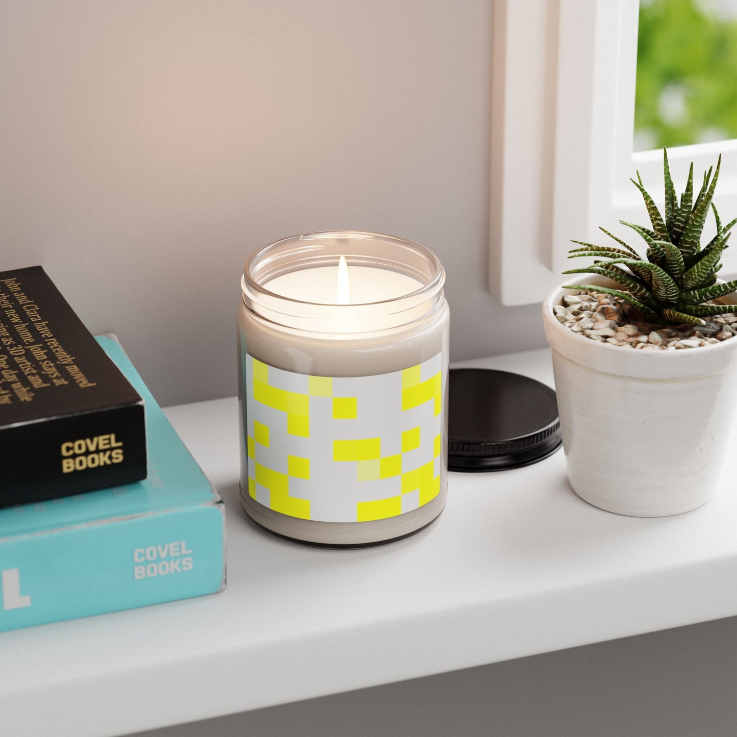 Yellow Pixel Grid - Scented Candle