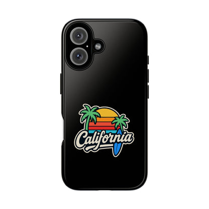 California Sunset Phone Case, Tropical Cell Phone Cover, Beach Lover Gift, Summer Vibes Accessory, Surfing Decor, Personalized Case