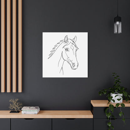 Horse Portrait Sketch - Stretched Canvas