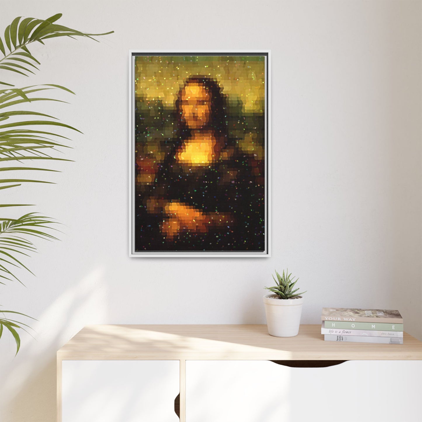 Pixel Muse — Silent Smile - Framed Canvas