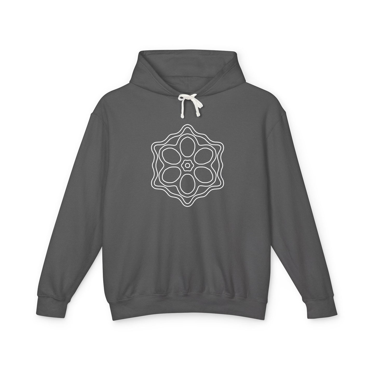 Meditative Mandala Unisex Hooded Sweatshirt, Lightweight Pullover Hoodie, Gift for Relaxation, Mindfulness Apparel, Cozy Layering