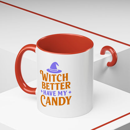 Witch-Themed Coffee Mug, Halloween decor, Gift for witches, Candy lover's mug, Spooky season drinkware, 11oz, 15oz options