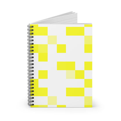 Yellow Pixel Grid - Spiral Notebook
