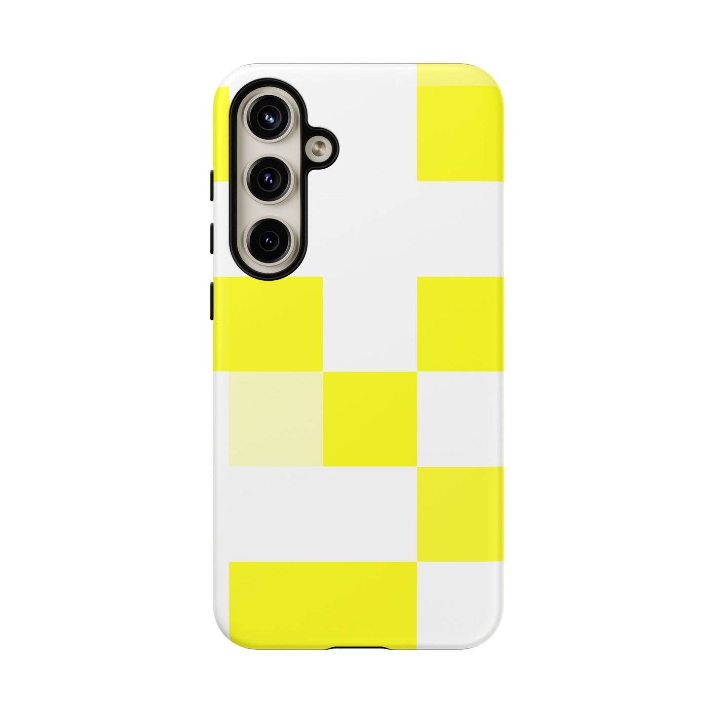 Yellow Pixel Grid - Phone Case