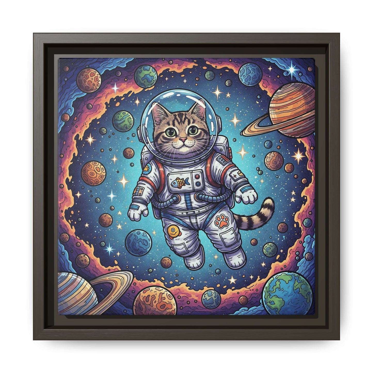 Astronaut Cat - Framed Canvas