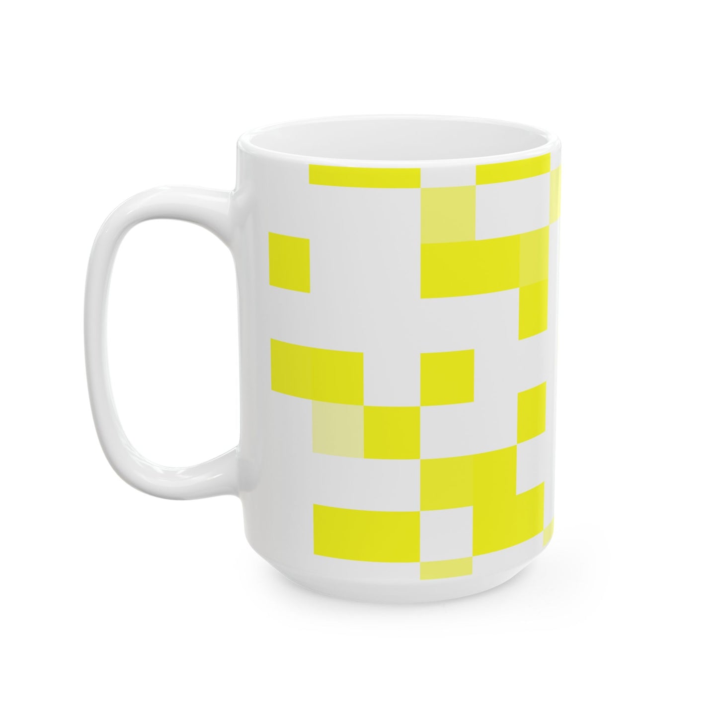 Yellow Pixel Grid - Mug