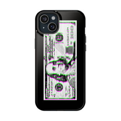 100 Dollars Bill - Green/Magenta Glitch - Magnetic Phone Case