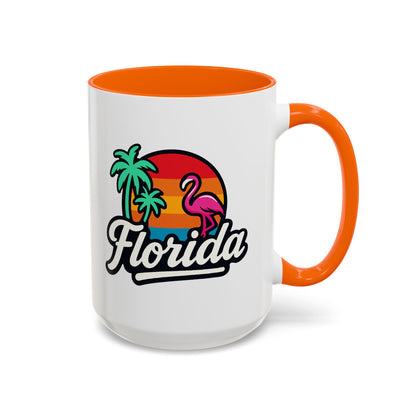 Florida Sunset Palm - Color Accent Mug