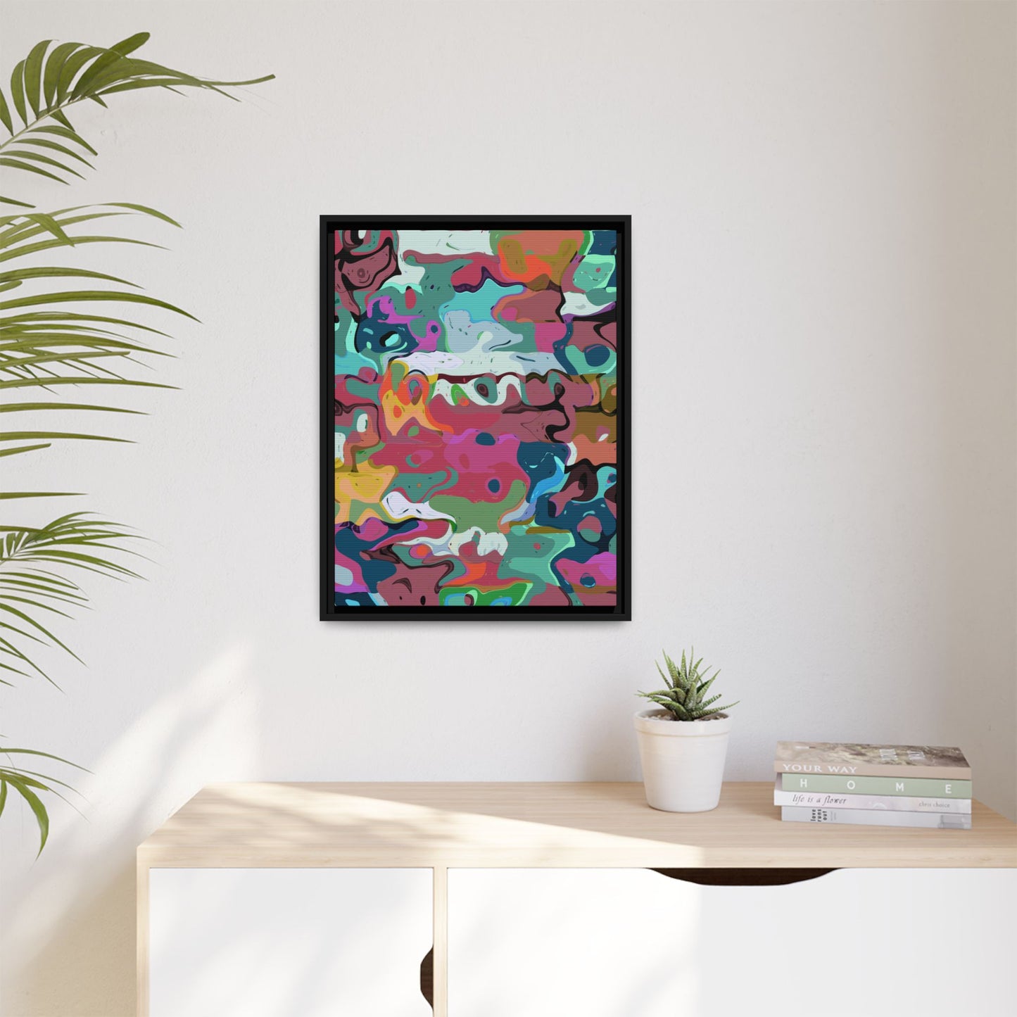 Colorful Abstract Marble - Framed Canvas