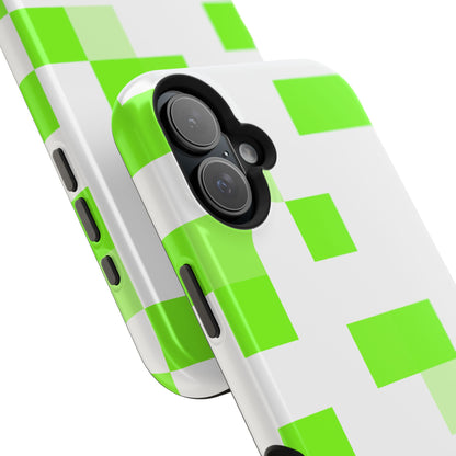 Lime Green Pixel Grid - Magnetic Phone Case