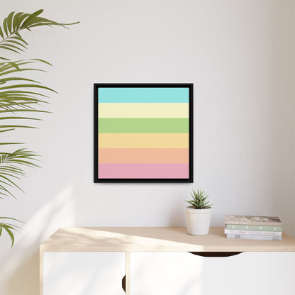 Pastel Stripes - Framed Canvas