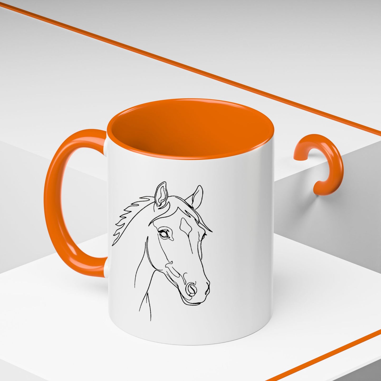 Horse Portrait Sketch - Color Accent Mug