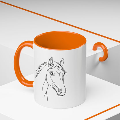 Horse Portrait Sketch - Color Accent Mug