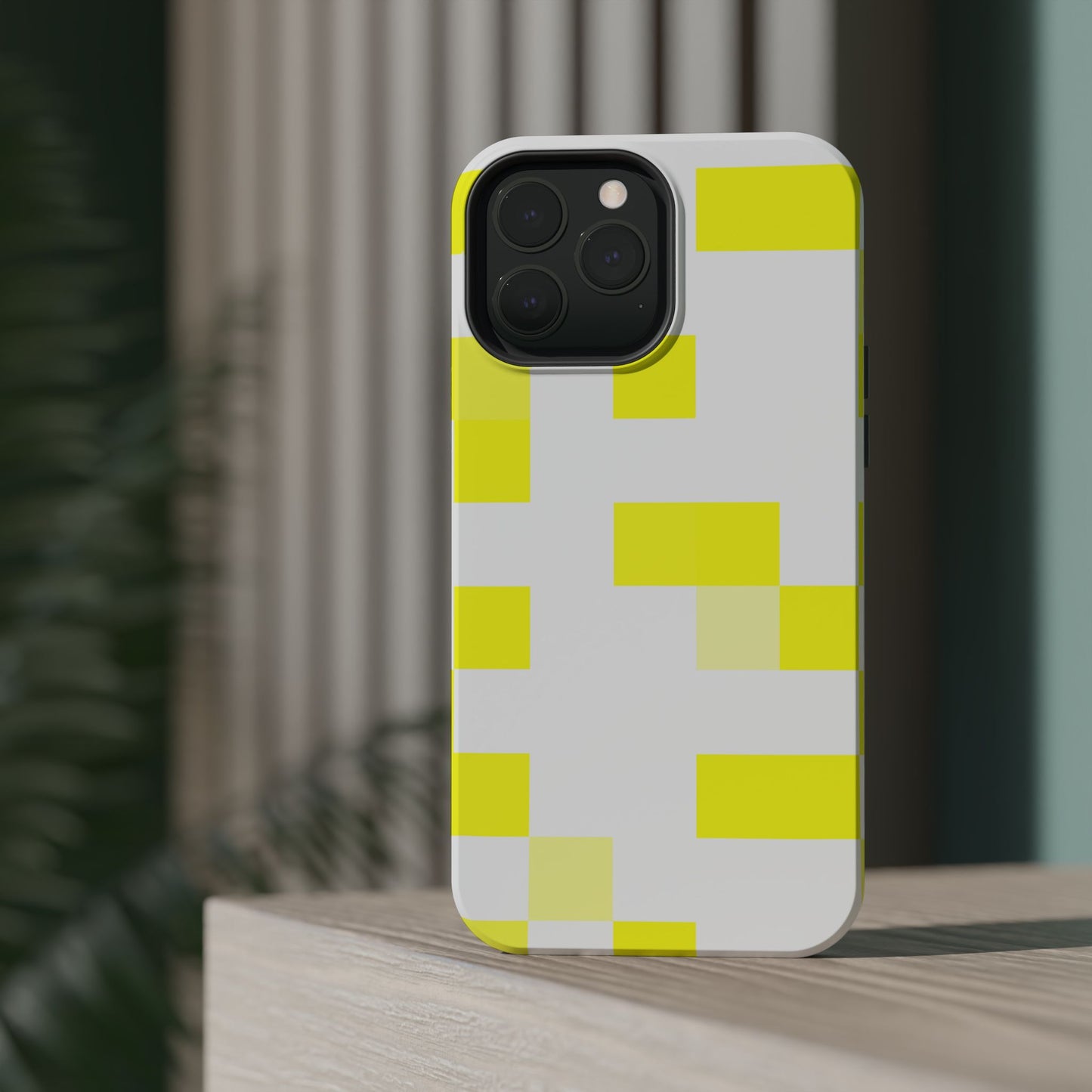 Yellow Pixel Grid -  Magnetic Phone Case