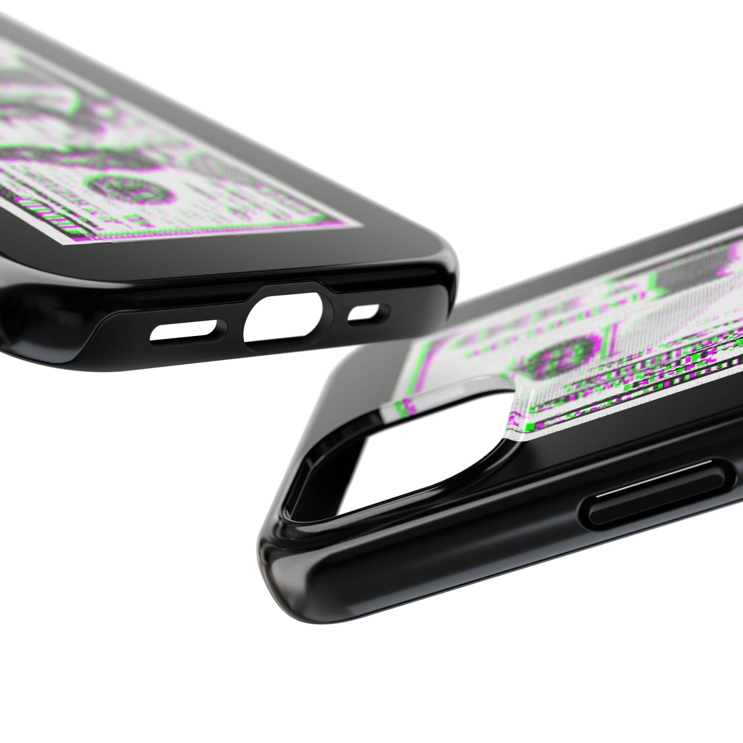 100 Dollars Bill - Green/Magenta Glitch - Phone Case
