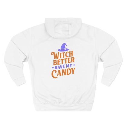 Witch-Themed Fleece Hoodie, Halloween Hoodie, Cozy Sweatshirt, Gift for Witches, Fall Fashion, Spooky Season Apparel