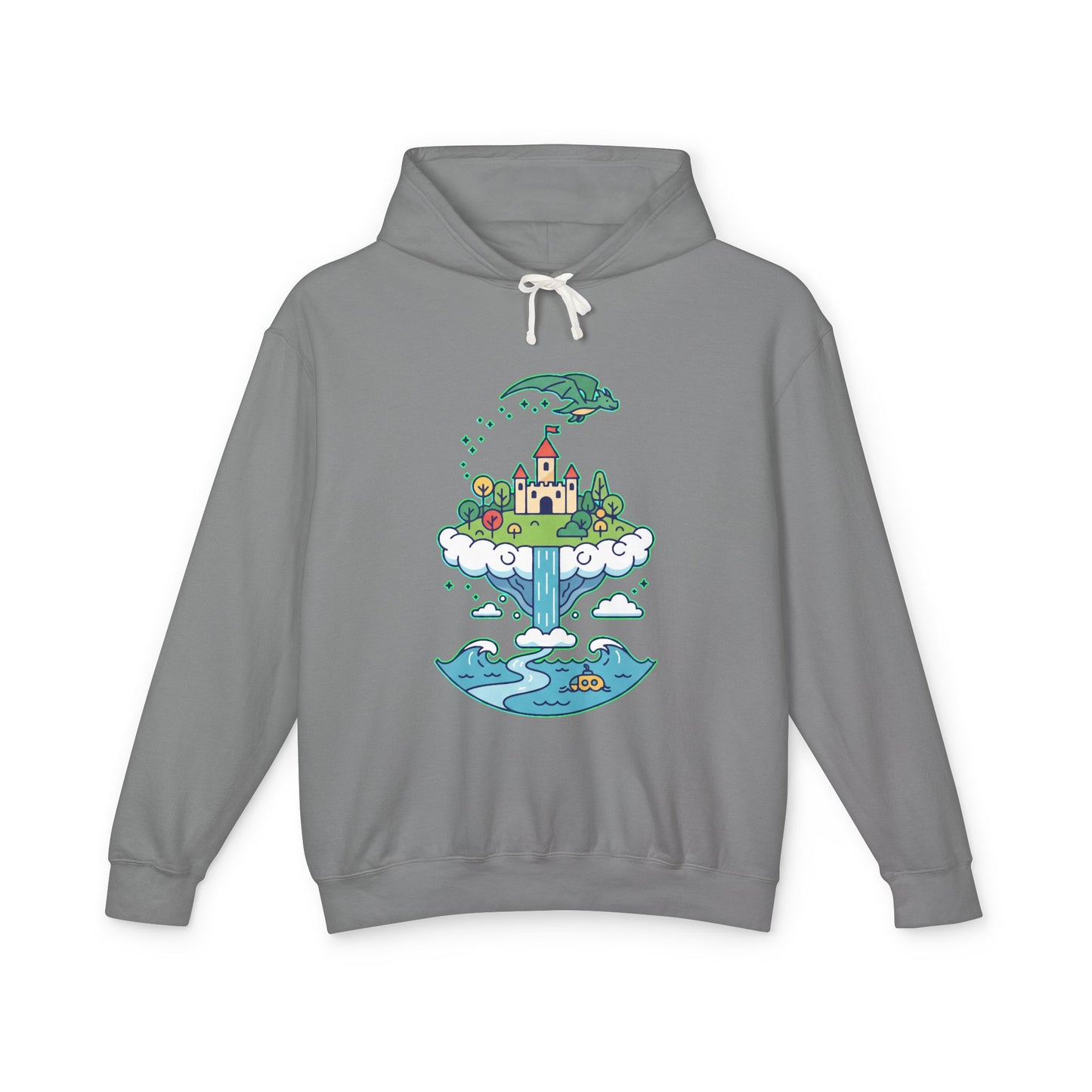 Floating Castle Dragon - Magical Fantasy Island - Hoodie