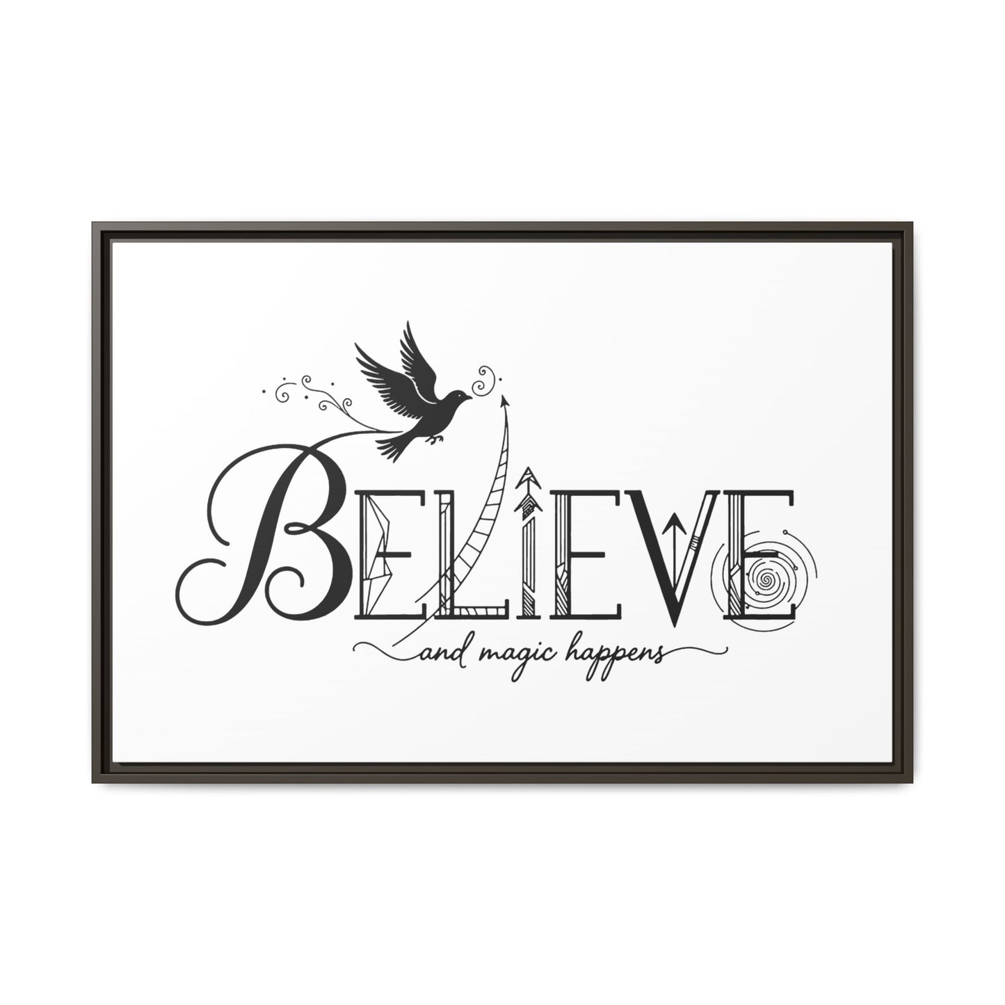 Believe and Magic Happens - Framed Canvas